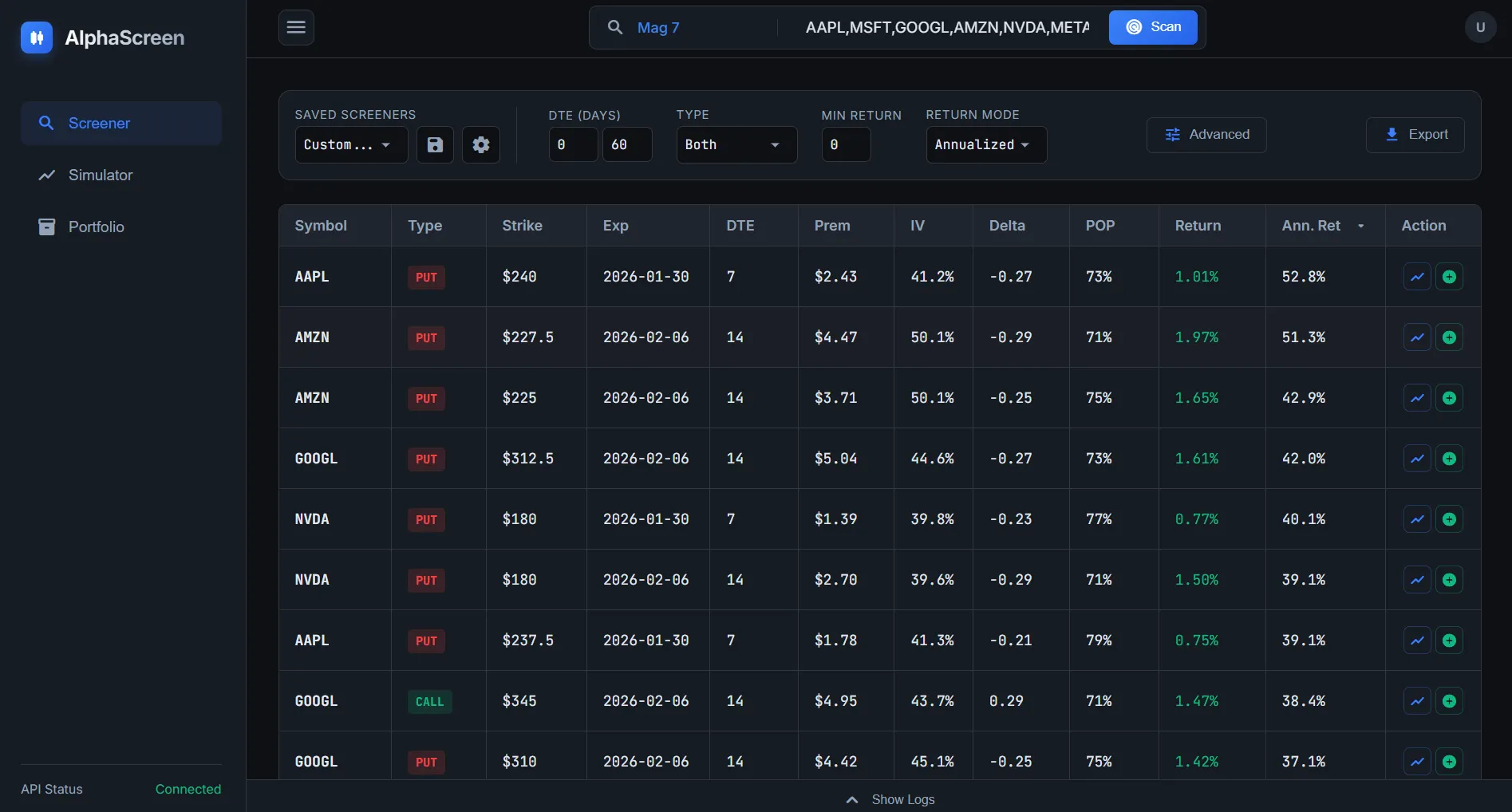 AlphaScreen Web Application