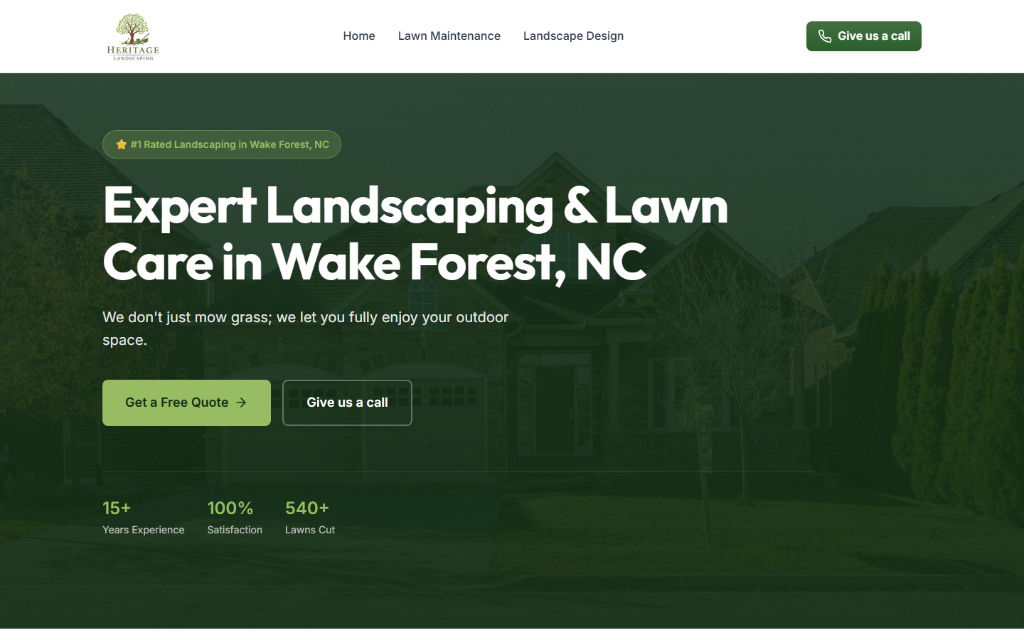 Heritage Landscaping Website