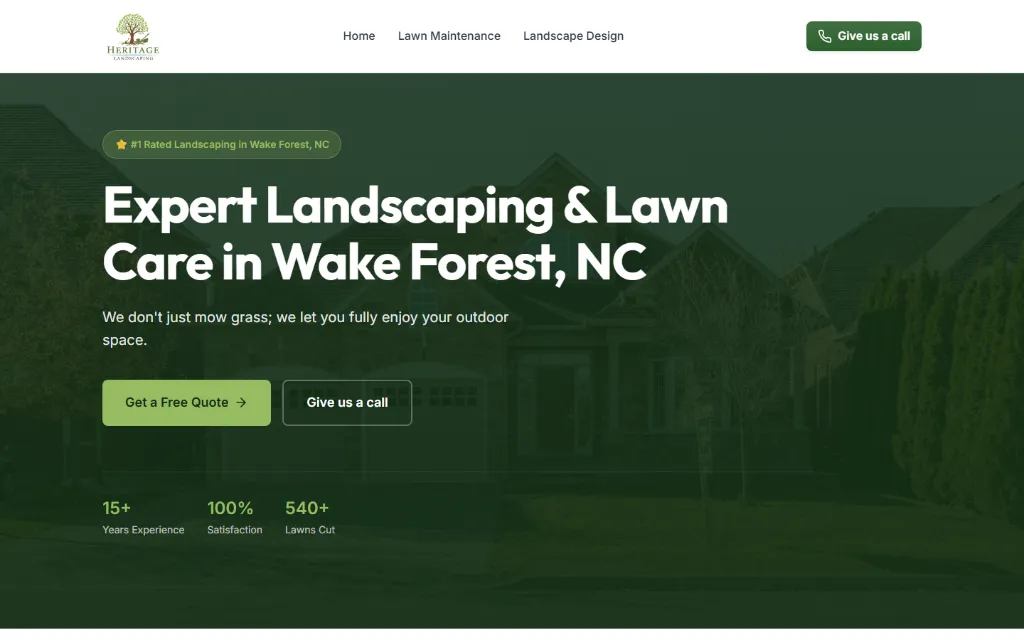 Heritage Landscaping Website