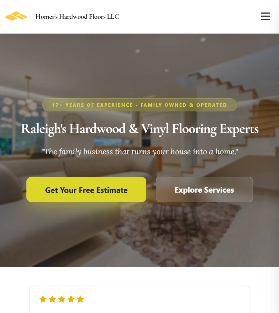 Homer's Hardwood Floors Website